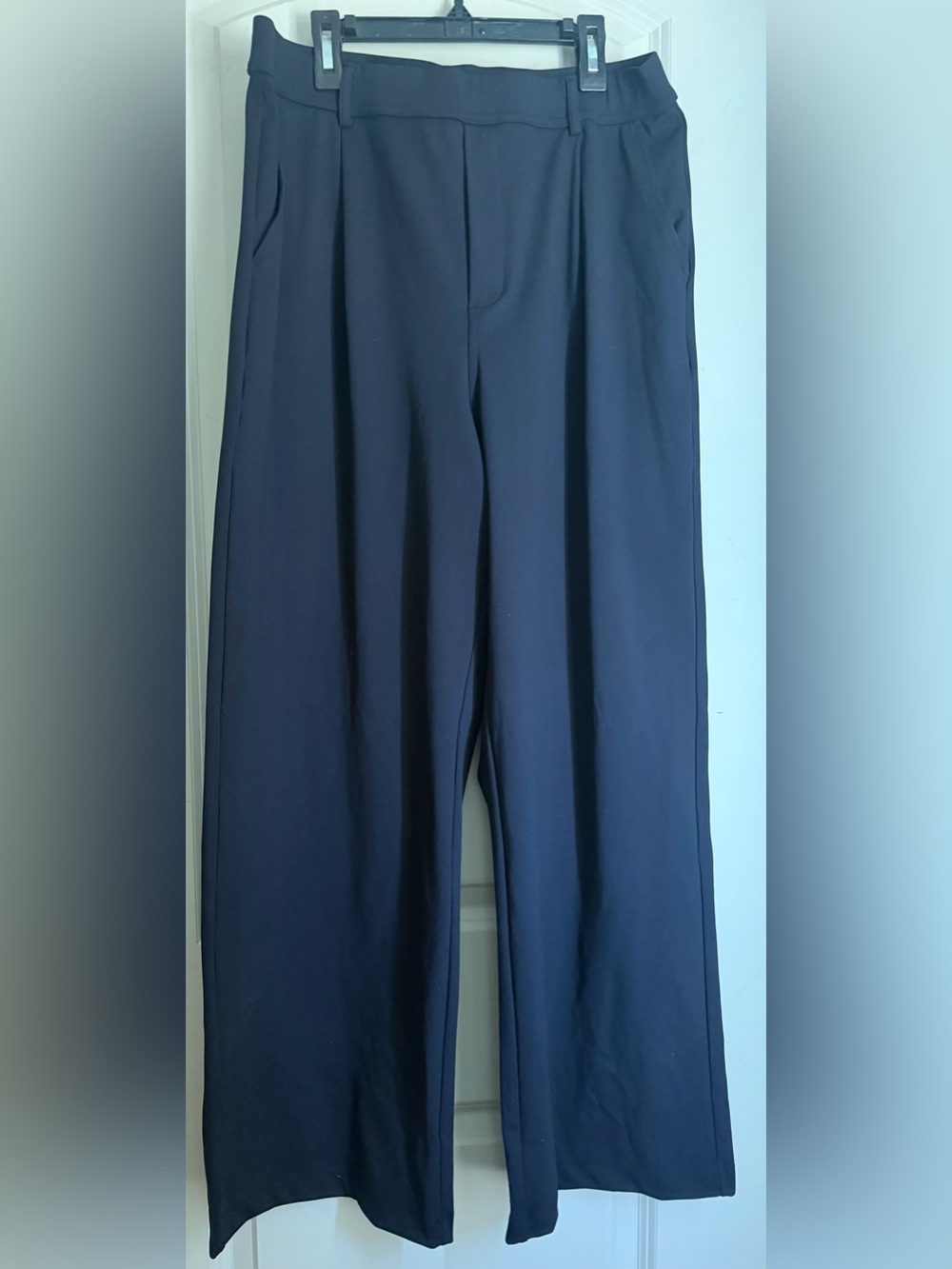 HALARA flex women’s high waisted pocket straight leg crepe work pants office L - Picture 1 of 8